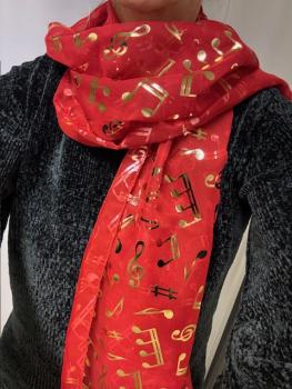 Foulard mit goldenen Noten ROT